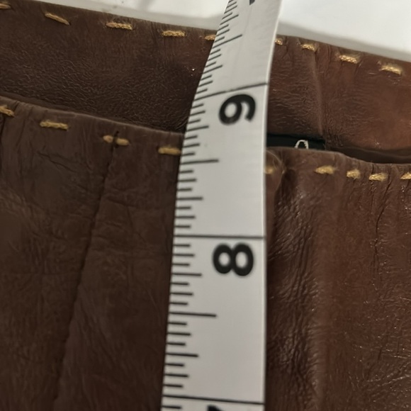 NWT Vintage International Concepts Brown Leather Mid Rise Bootcut Pant -Size 4 - Picture 9 of 12